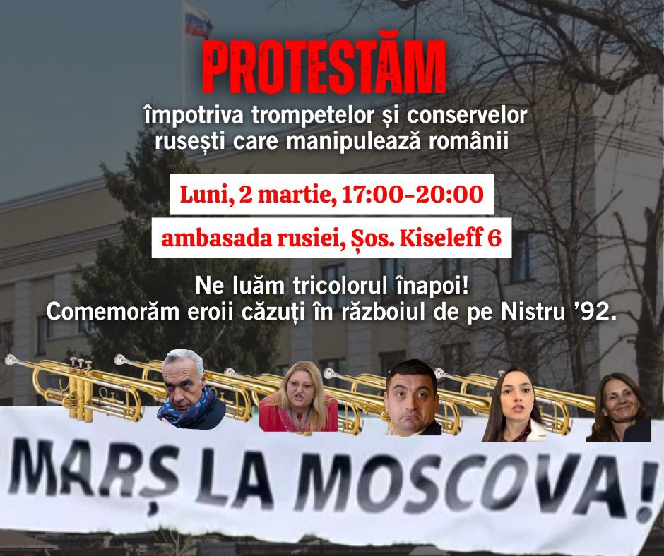 02.03.2026 – Protest Marș la Moscova Ambasada Rusiei – Kiseleff 6